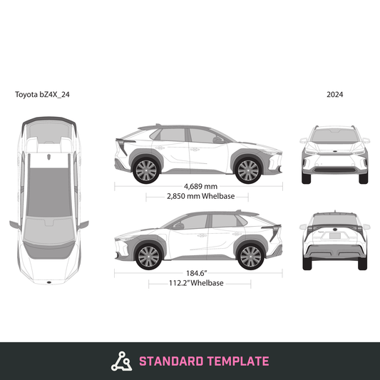 2024 Toyota Bz4X vector wrap template, Design-Ready PDF - GravBase
