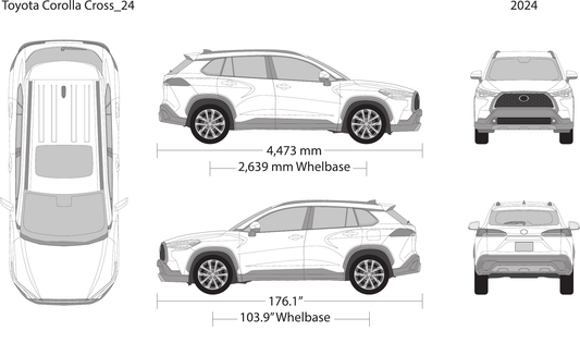 2024 Toyota Corolla Cross vector wrap template, Design-Ready PDF - GravBase