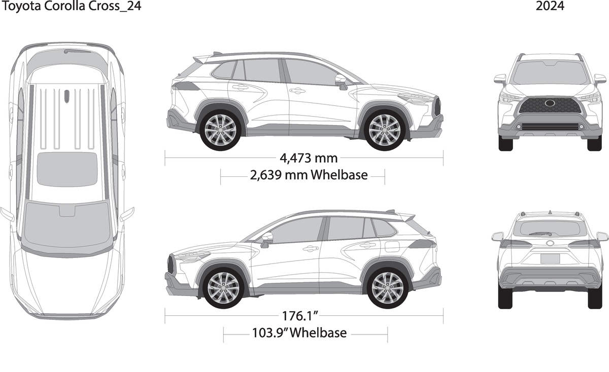 2024 Toyota Corolla Cross V24 Vehicle Wrap Template