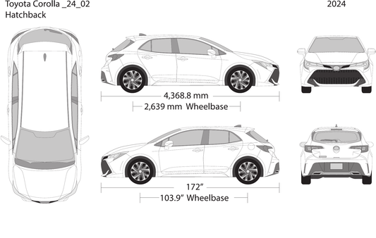 2024 Toyota Corolla Vector Wrap Template - GravBase