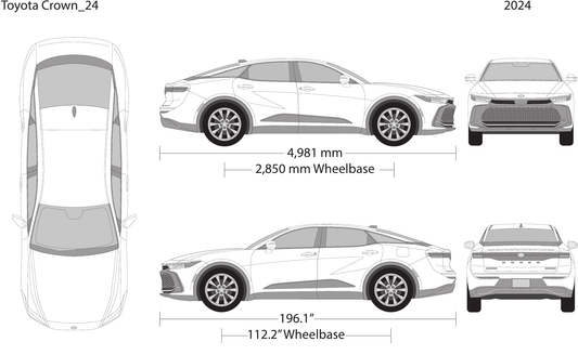 2024 Toyota Crown vector wrap template, Design-Ready PDF - GravBase