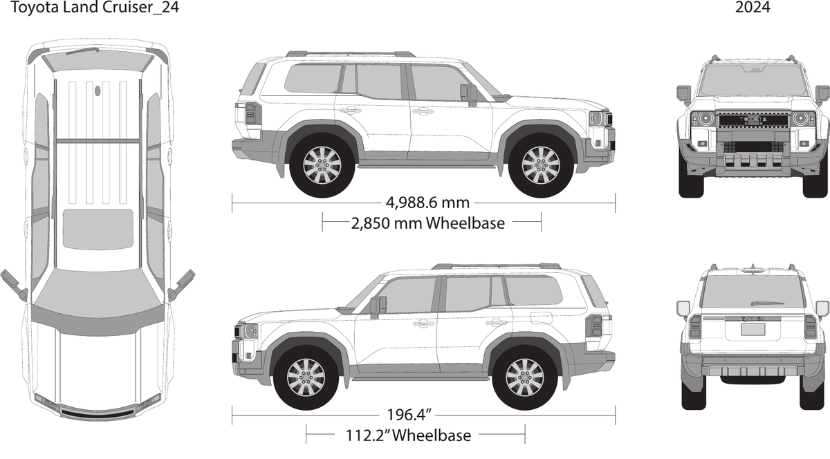 2024 Toyota Land Cruiser vector wrap template, Design-Ready PDF - GravBase