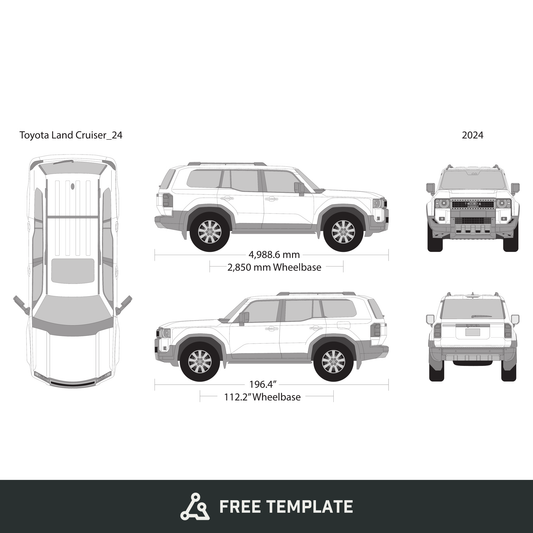 2024 Toyota Land Cruiser free vector vehicle wrap template - GravBase