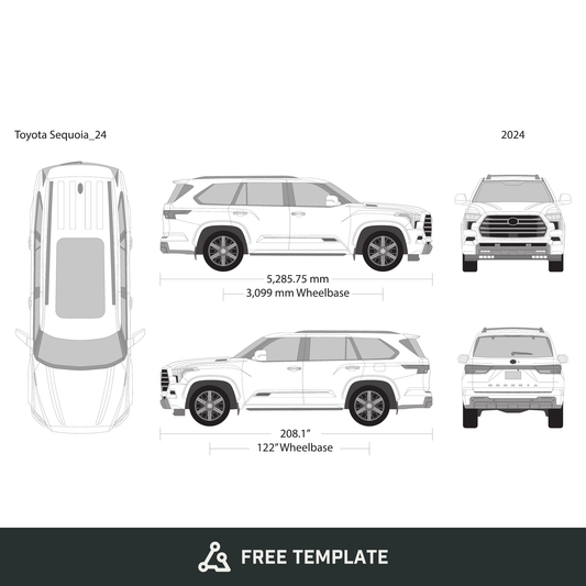 2024 Toyota Sequoia free vector vehicle wrap template - GravBase