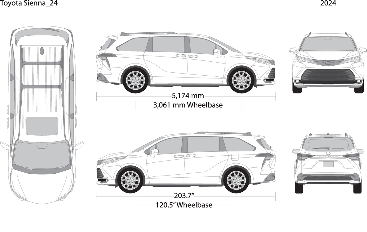 2024 Toyota Sienna V24 Vehicle Wrap Template