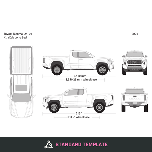 2024 Toyota Tacoma vector wrap template V01, Design-Ready PDF - GravBase