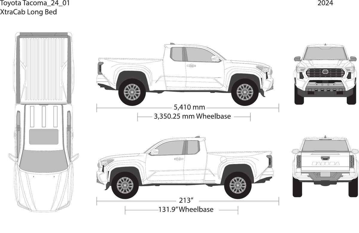 2024 Toyota Tacoma vector wrap template V01, Design-Ready PDF - GravBase
