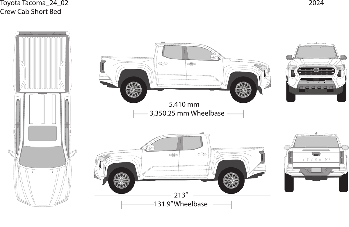 2024 Toyota Tacoma vector wrap template V02, Design-Ready PDF - GravBase