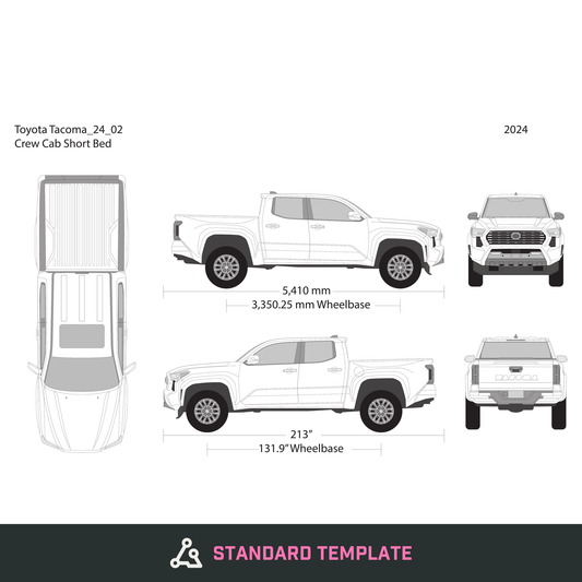 2024 Toyota Tacoma vector wrap template V02, Design-Ready PDF - GravBase