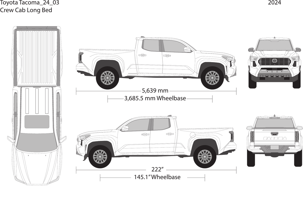 2024 Toyota Tacoma vector wrap template V03, Design-Ready PDF - GravBase