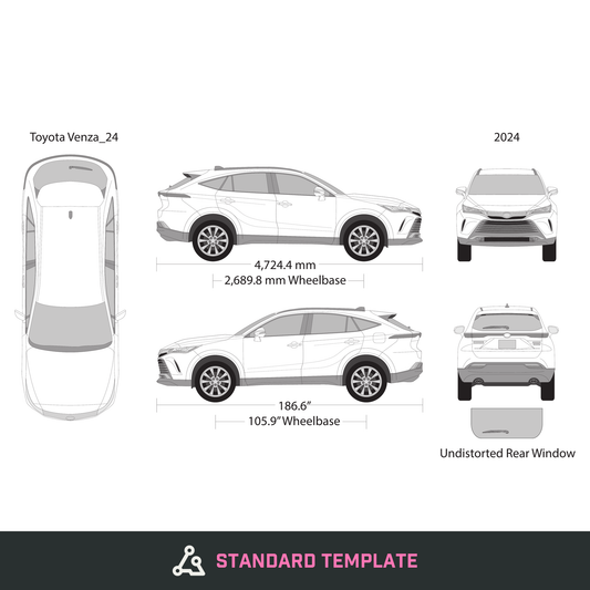 2024 Toyota Venza vector wrap template, Design-Ready PDF - GravBase