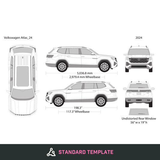 2024 Volkswagen Atlas vector wrap template, Design-Ready PDF - GravBase