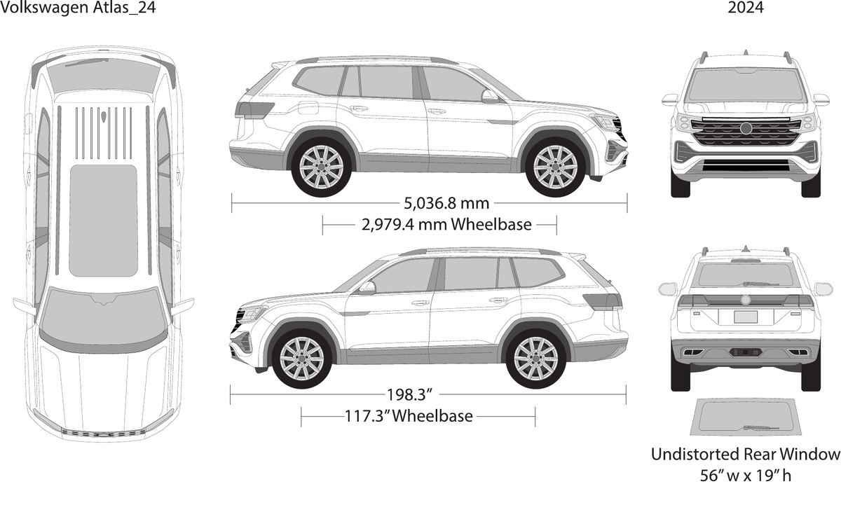 2024 Volkswagen Atlas vector wrap template, Design-Ready PDF - GravBase