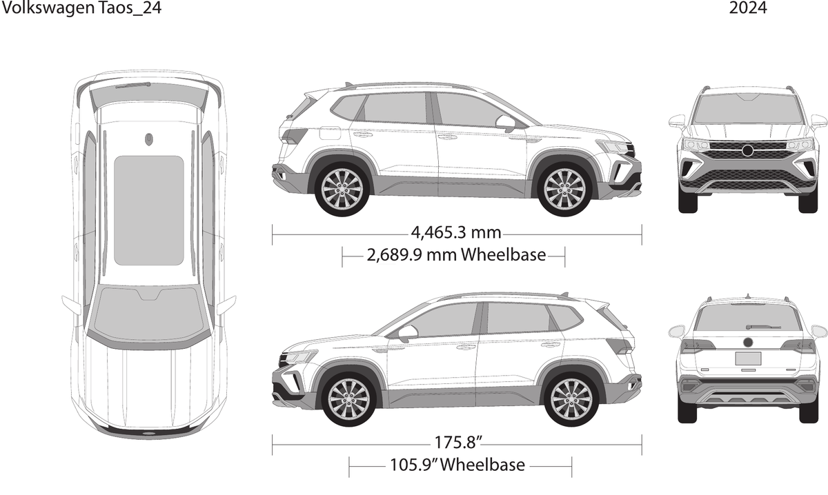 2024 Volkswagen Taos Vector Wrap Template - GravBase