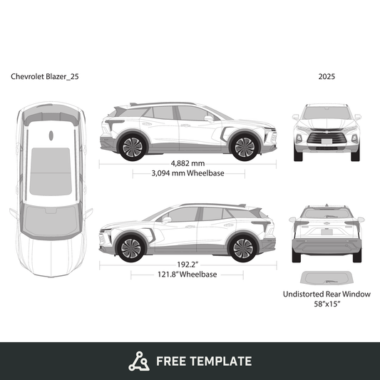 2025 Chevy Blazer EV free vector vehicle wrap template - GravBase