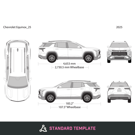 2025 Chevy Equinox vector wrap template, Design-Ready PDF - GravBase