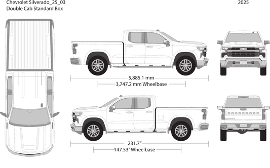 2025 Chevy Silverado 1500 vector wrap template V03, Design-Ready PDF - GravBase