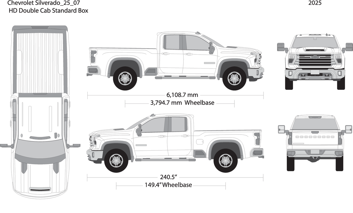 2025 Chevy Silverado 2500 3500 Hd V07 Vehicle Wrap Template