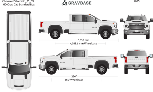 2025 Chevy Silverado 2500-3500 HD vector wrap template V09, Premium Full Color - GravBase