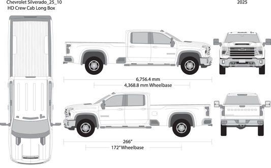 2025 Chevy Silverado 2500 3500 Hd V10 Vehicle Wrap Template