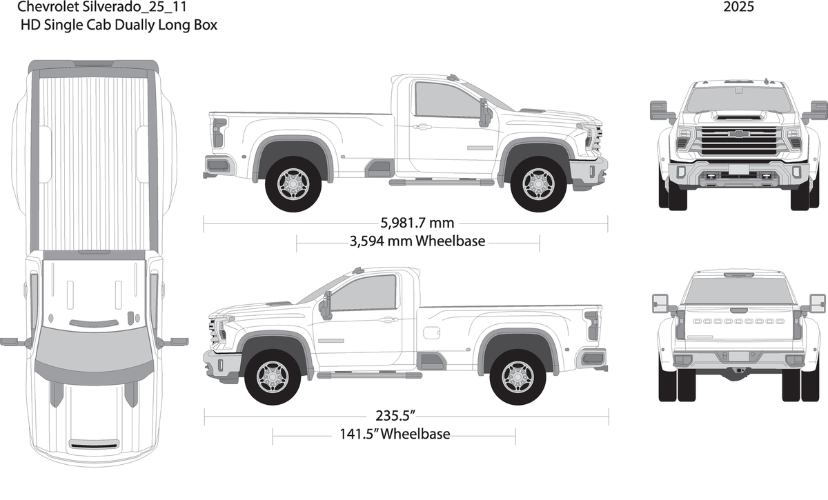 2025 Chevy Silverado 2500 3500 Hd V11 Vehicle Wrap Template