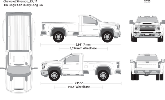 2025 Chevy Silverado 2500 3500 Hd V11 Vehicle Wrap Template