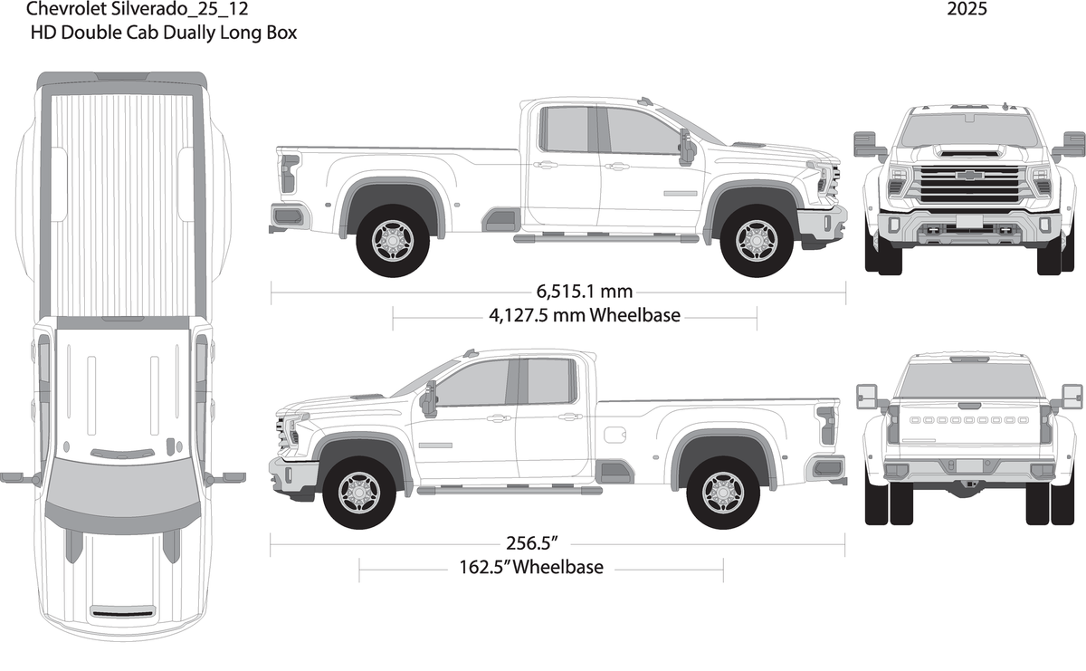 2025 Chevy Silverado 2500 3500 Hd V12 Vehicle Wrap Template