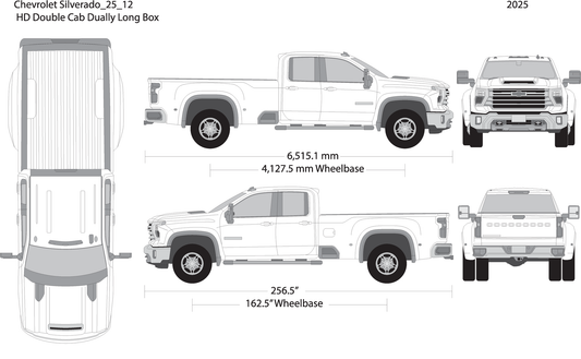 2025 Chevy Silverado 2500 3500 Hd V12 Vehicle Wrap Template