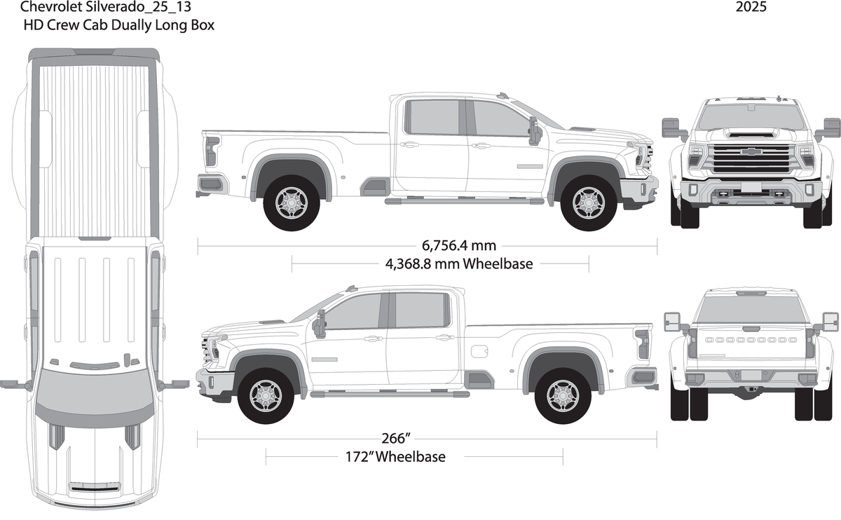 2025 Chevy Silverado 2500 3500 Hd V13 Vehicle Wrap Template