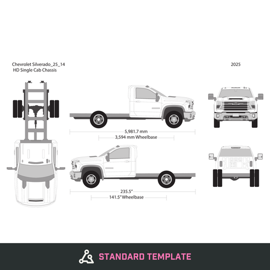 2025 Chevy Silverado 2500-3500 HD vector wrap template V14, Design-Ready PDF - GravBase