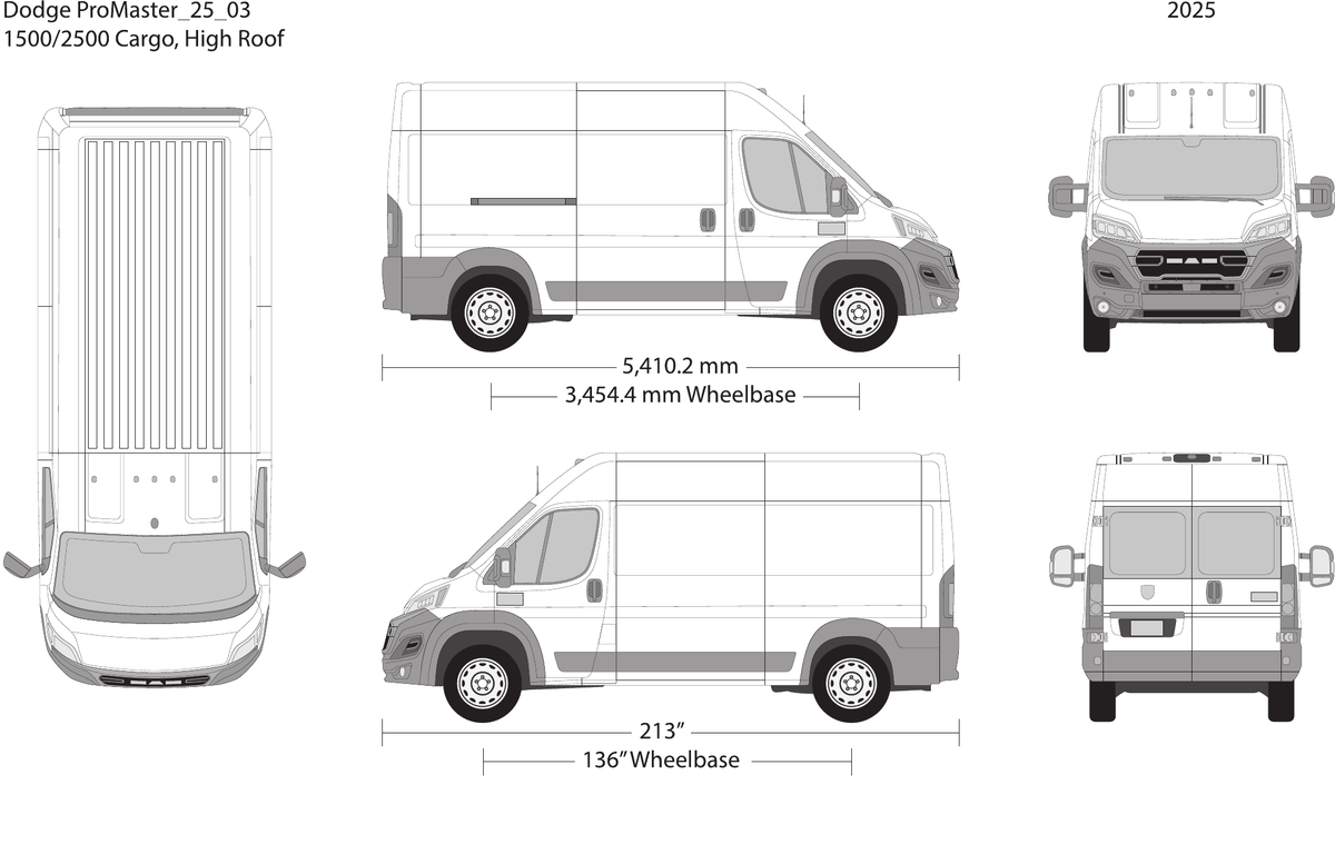 2025 Dodge Promaster Vector Wrap Template - GravBase