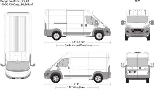 2025 Dodge Promaster vector wrap template V03, Design-Ready PDF - GravBase