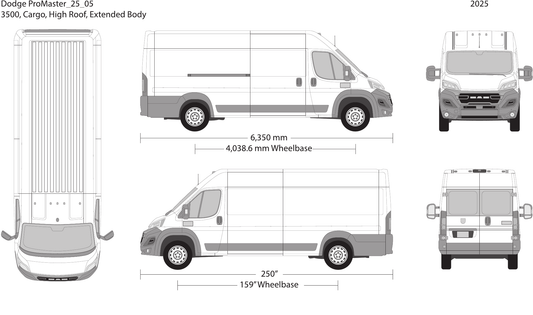 2025 Dodge Promaster vector wrap template V05, Design-Ready PDF - GravBase