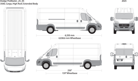 2025 Dodge Promaster V05 Vehicle Wrap Template