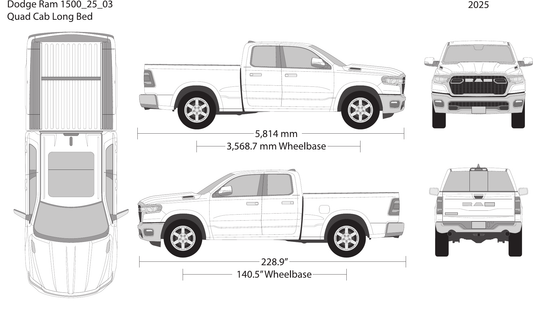 2025 Dodge Ram 1500 vector wrap template V03, Design-Ready PDF - GravBase
