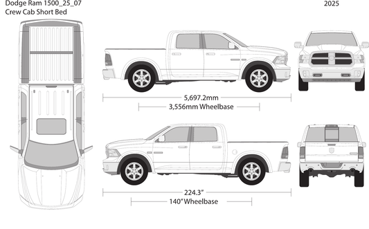 2025 Dodge Ram 1500 vector wrap template V07, Design-Ready PDF - GravBase