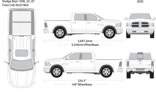 2025 Dodge Ram 1500 V07 Vehicle Wrap Template