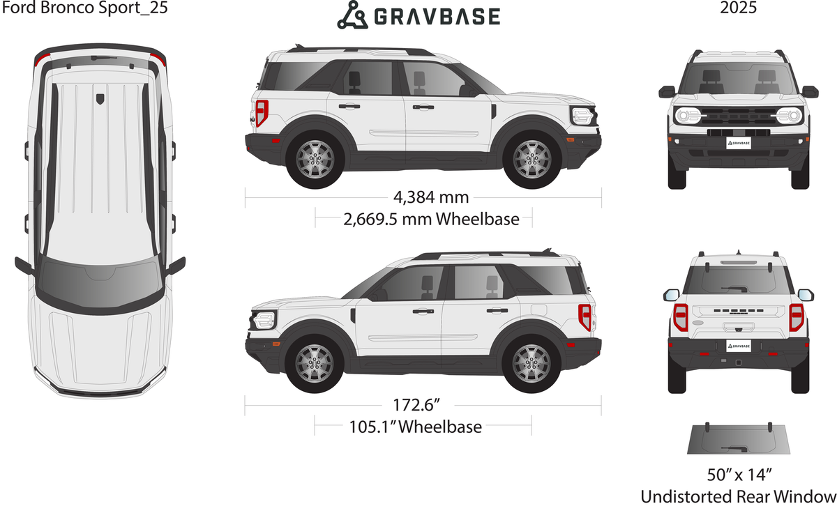 2025 Ford Bronco Sport vector wrap template, Premium Full Color - GravBase