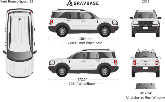 2025 Ford Bronco Sport vector wrap template, Premium Full Color - GravBase