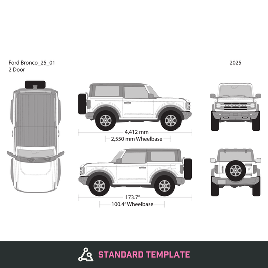 2025 Ford Bronco vector wrap template V01, Design-Ready PDF - GravBase