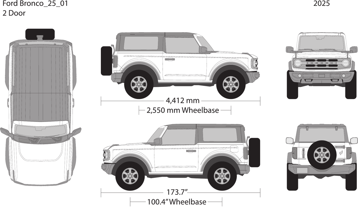 2025 Ford Bronco vector wrap template V01, Design-Ready PDF - GravBase