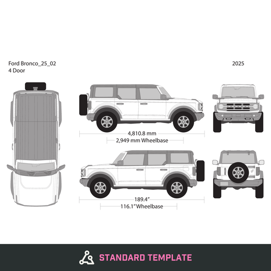 2025 Ford Bronco vector wrap template V02, Design-Ready PDF - GravBase