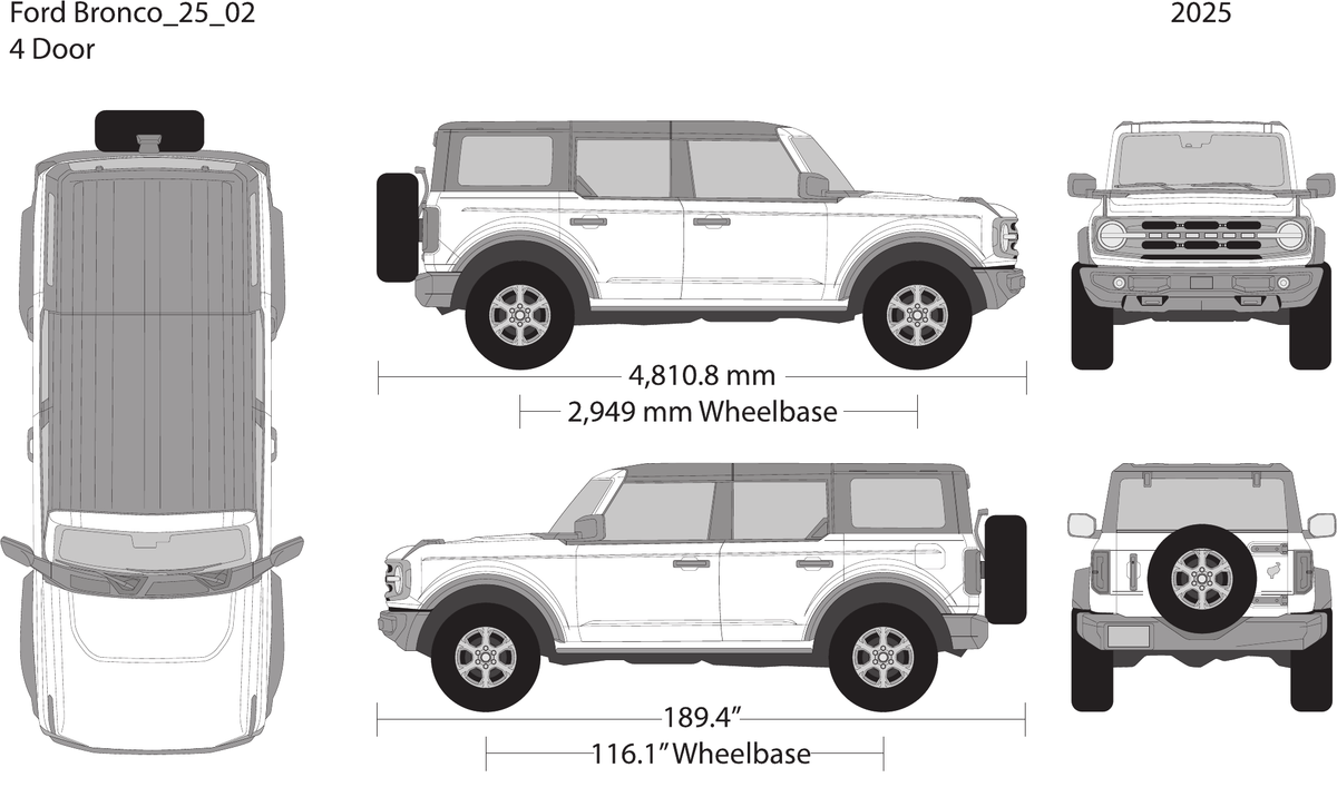 2025 Ford Bronco vector wrap template V02, Design-Ready PDF - GravBase