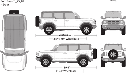2025 Ford Bronco vector wrap template V02, Design-Ready PDF - GravBase