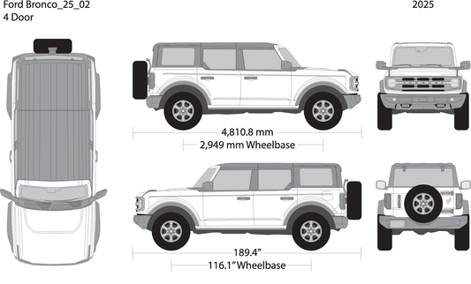 2025 Ford Bronco V02 Vehicle Wrap Template