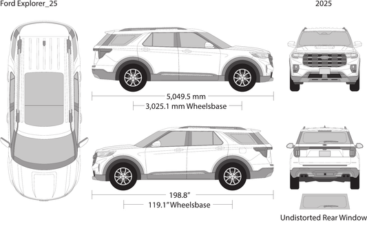 2025 Ford Explorer vector wrap template, Design-Ready PDF - GravBase