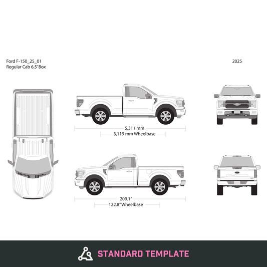 2025 Ford F-150 vector wrap template V01, Design-Ready PDF - GravBase