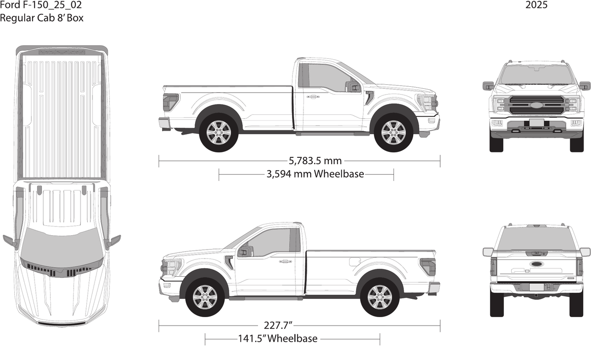 2025 Ford F-150 vector wrap template V02, Design-Ready PDF - GravBase