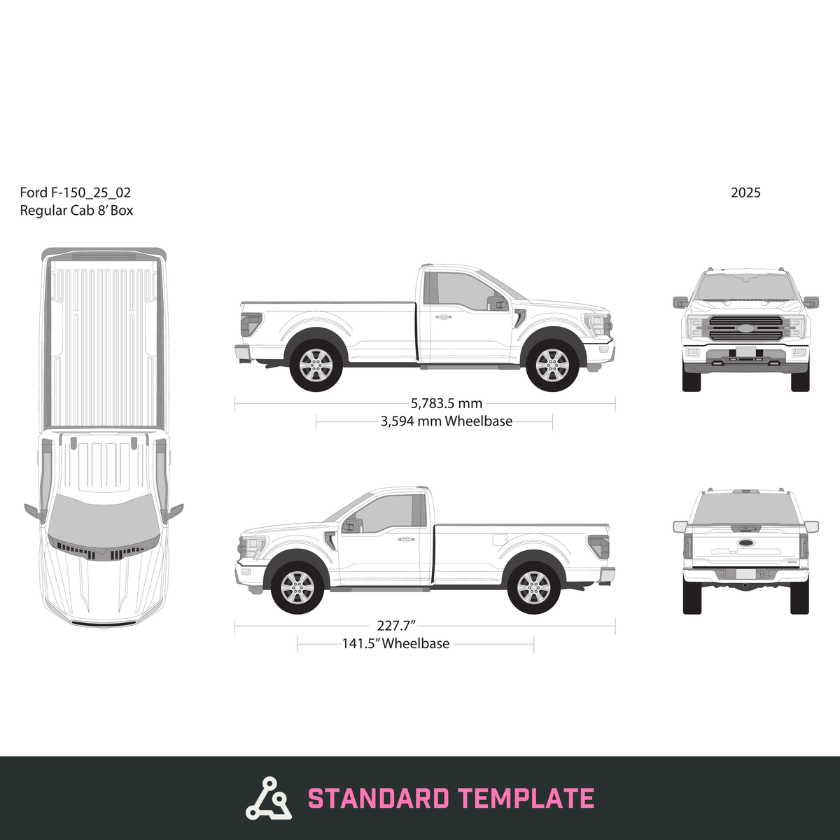 2025 Ford F-150 vector wrap template V02, Design-Ready PDF - GravBase