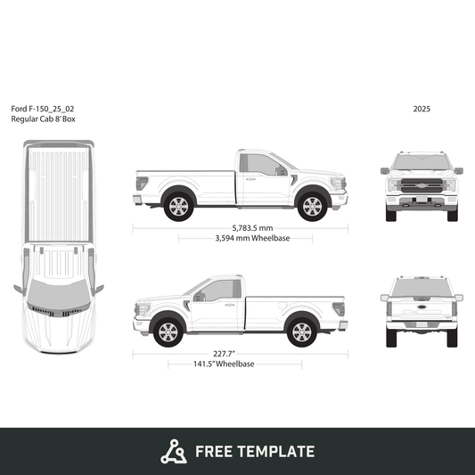 2025 Ford F-150 free vector vehicle wrap template - GravBase